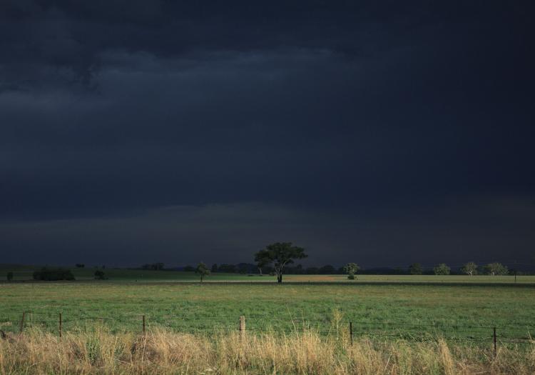 storm over field
