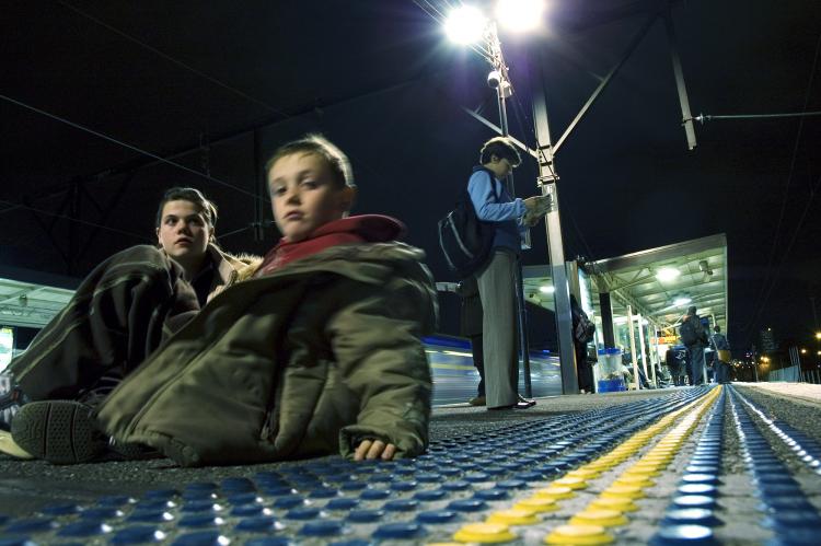 kids on railway platform